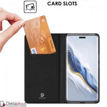 Dux Ducis Skin Pro dirbtinės odos dėklas - juodas (Huawei Honor Magic 6 Pro)